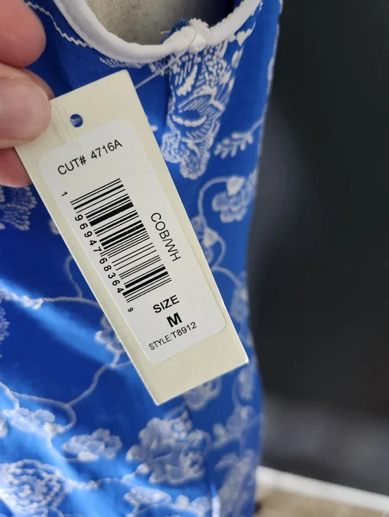 Tash + Sophie New Women's Medium Gorgeous Bright Blue White Floral Embroidery - Picture 7 of 11